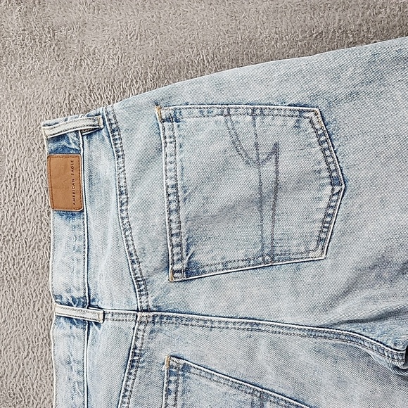American Eagle Jeans Womens Size 0 Washed Blue Denim Distressed 5 Pocket - Picture 11 of 16